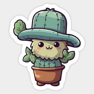 Nice lovely cactus in a pot. Sticker